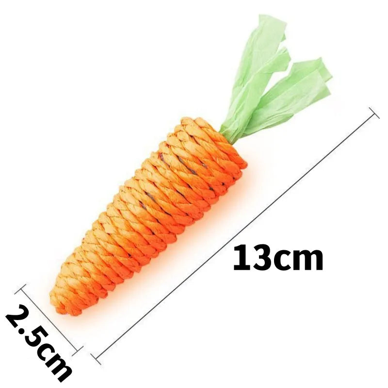 Jouet pour Chien en Forme de Carotte en Corde de Coton – Teasing et Mastication