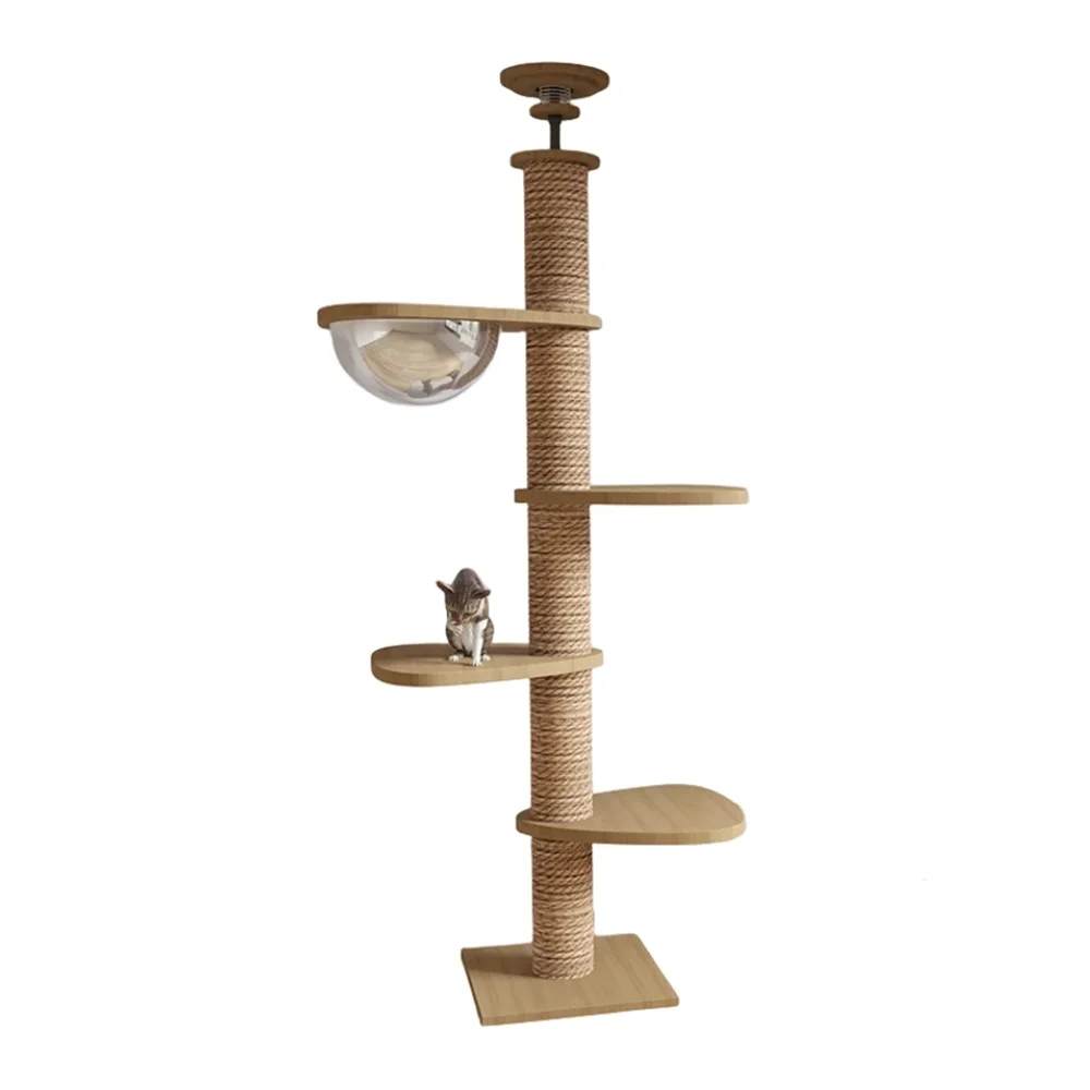 Arbre a Chat 5 Niveaux Ajustable 250-270 cm – Modulable pour Chats d'Interieur