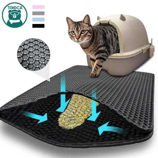Tapis de Litière pour Chat – Double Couche Antidérapant & Facile à nettoyer