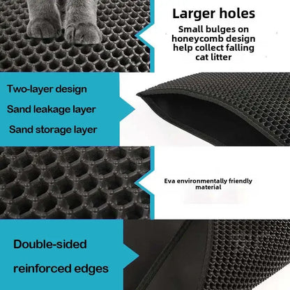 Tapis de Litière pour Chat – Double Couche Antidérapant & Facile à nettoyer