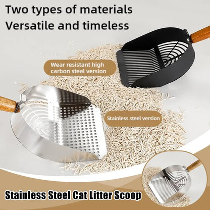 Pelle à Litière pour Chat en Acier Inoxydable